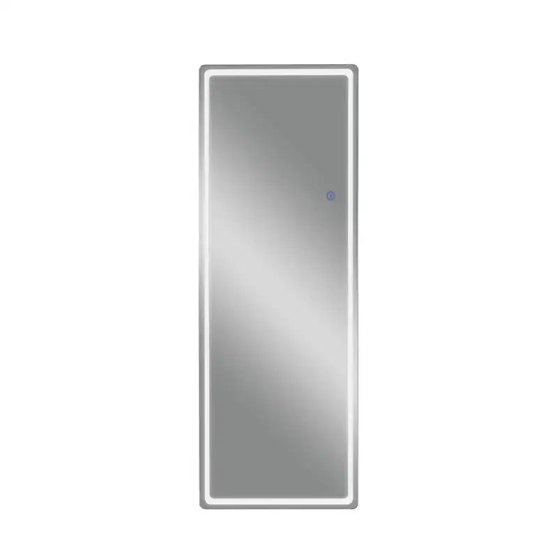 Miroir pleine longueur LED en aluminium sans cadre argenté avec coins arrondis