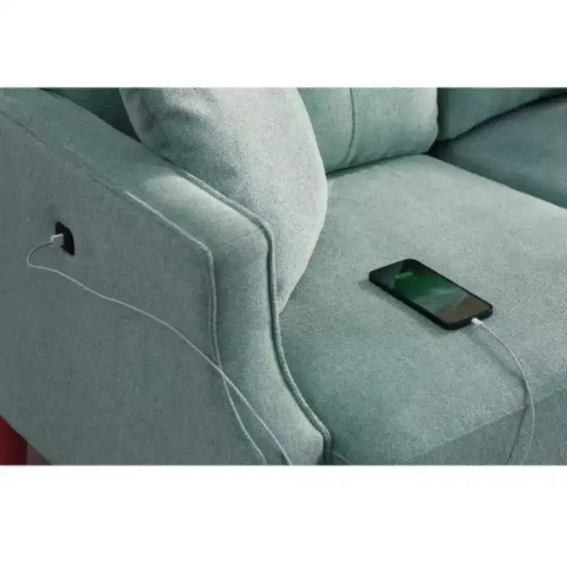 Canapé 3 places en tissu imperméable avec port de chargement USB