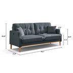 Canapé 3 places en tissu imperméable avec port de chargement USB
