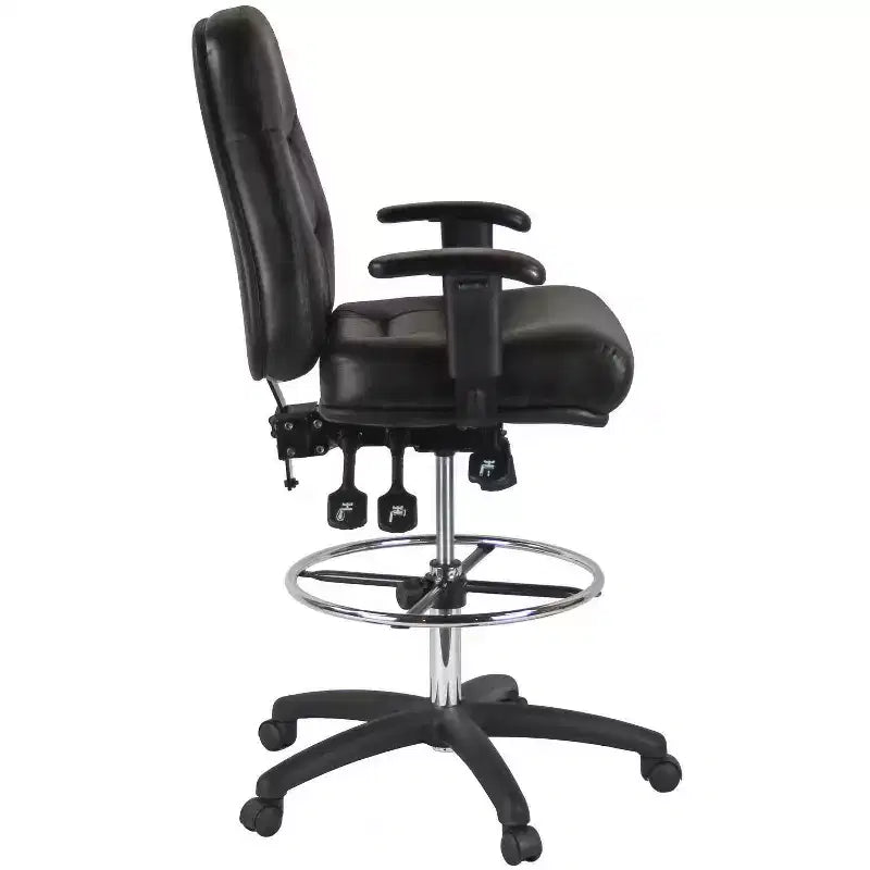 Chaise de bureau en cuir de qualité supérieure avec accoudoirs