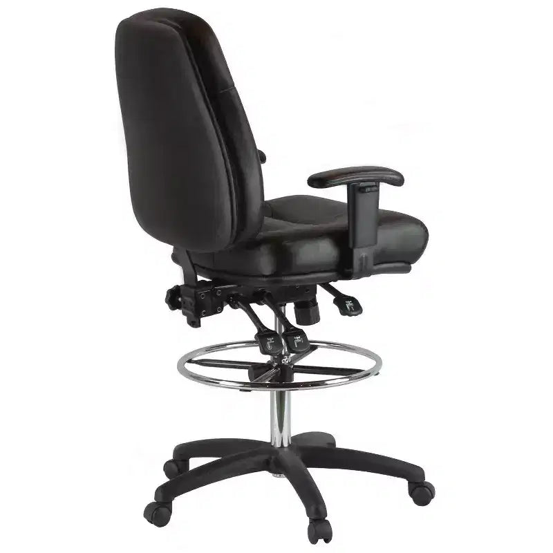 Chaise de bureau en cuir de qualité supérieure avec accoudoirs