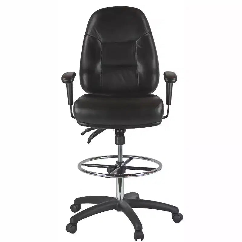 Chaise de bureau en cuir de qualité supérieure avec accoudoirs