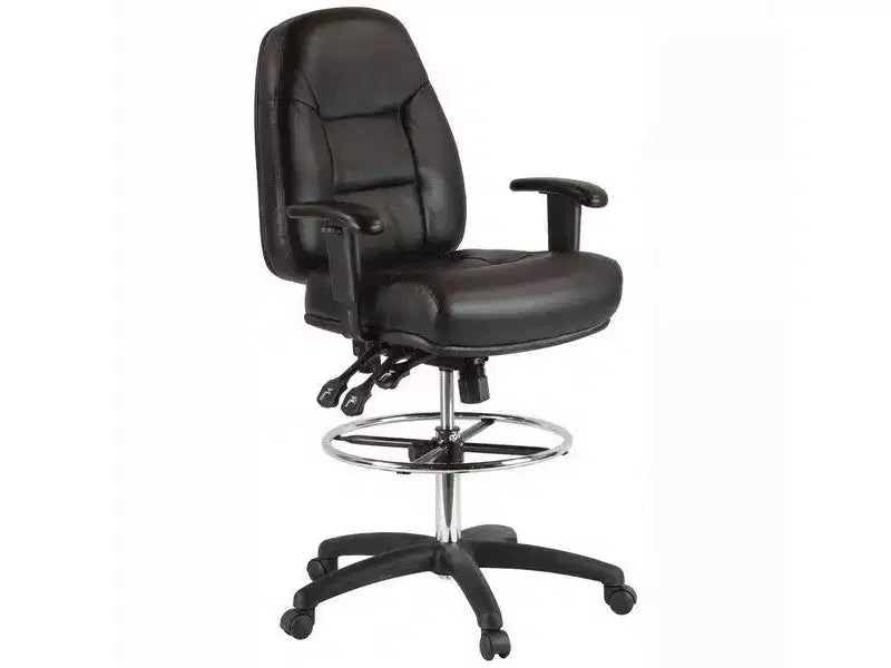 Chaise de bureau en cuir de qualité supérieure avec accoudoirs