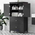 Whisen Bathroom Storage Cabinet, Cabinet with Double Doors, Drawers and Adjustable Shelf