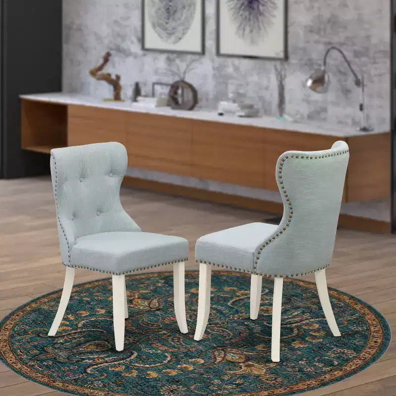 HomeStock Eclectic Elegance 2 Parson Chairs- Dining Room Chair