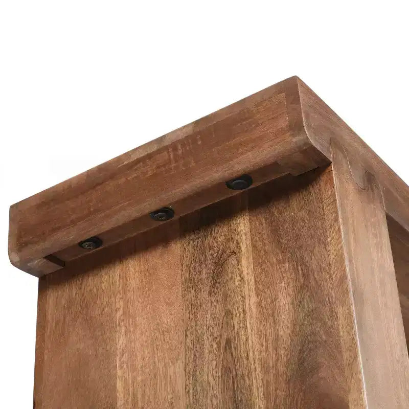 Console et table d'appoint d'entrée en bois de manguier de style ferme minimaliste avec plateau épaissi