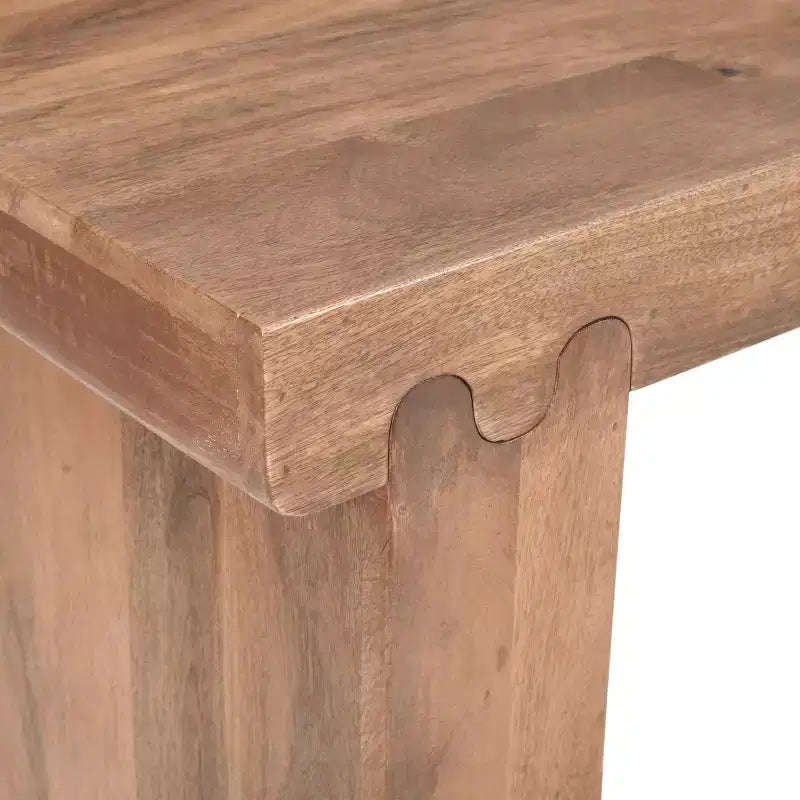 Console et table d'appoint d'entrée en bois de manguier de style ferme minimaliste avec plateau épaissi