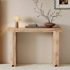 Console et table d'appoint d'entrée en bois de manguier de style ferme minimaliste avec plateau épaissi