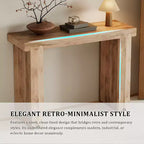Console et table d'appoint d'entrée en bois de manguier de style ferme minimaliste avec plateau épaissi