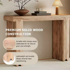 Console et table d'appoint d'entrée en bois de manguier de style ferme minimaliste avec plateau épaissi
