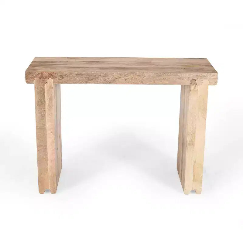 Console et table d'appoint d'entrée en bois de manguier de style ferme minimaliste avec plateau épaissi