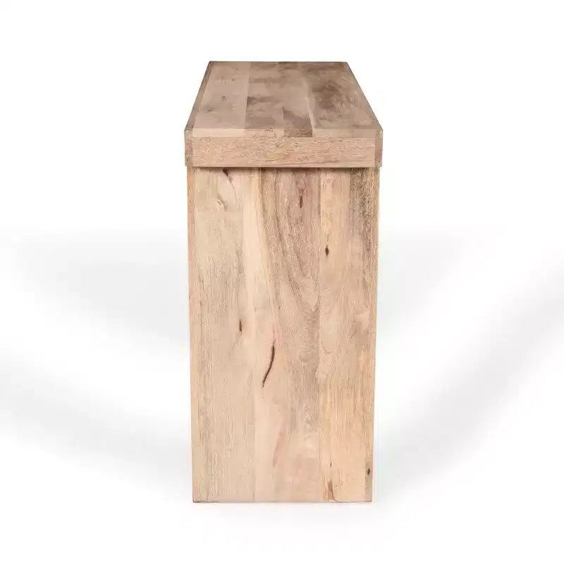 Console et table d'appoint d'entrée en bois de manguier de style ferme minimaliste avec plateau épaissi