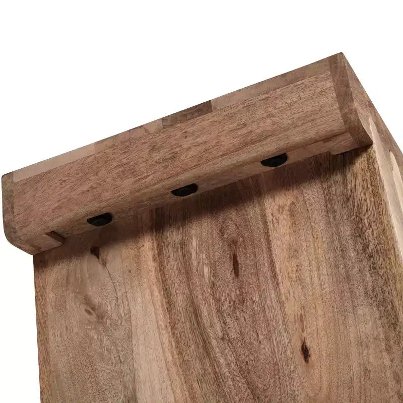 Console et table d'appoint d'entrée en bois de manguier de style ferme minimaliste avec plateau épaissi
