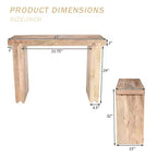 Console et table d'appoint d'entrée en bois de manguier de style ferme minimaliste avec plateau épaissi