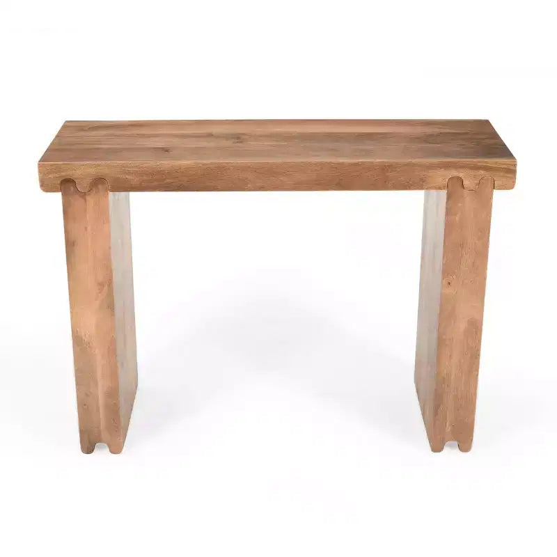 Console et table d'appoint d'entrée en bois de manguier de style ferme minimaliste avec plateau épaissi