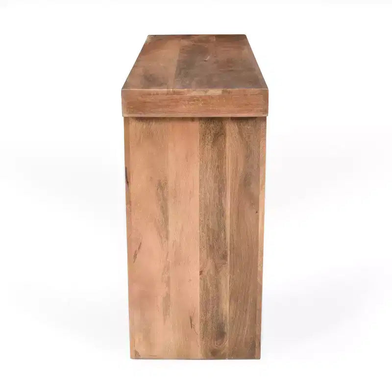 Console et table d'appoint d'entrée en bois de manguier de style ferme minimaliste avec plateau épaissi