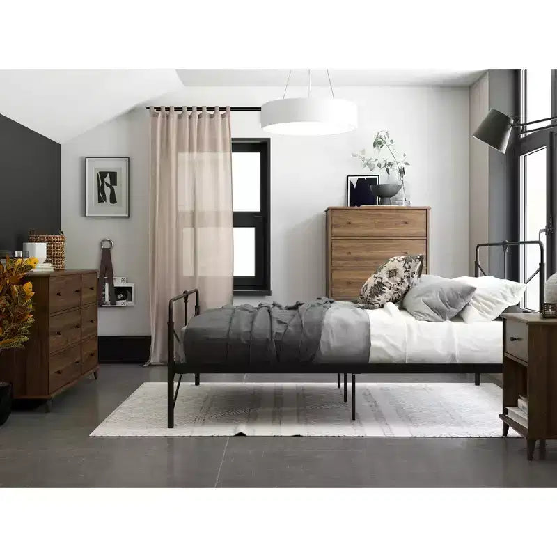 Commode en bois à 5 tiroirs – Grand coffre de rangement pour chambre à coucher avec tiroirs à glissière fluide