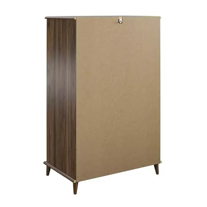 Commode en bois à 5 tiroirs – Grand coffre de rangement pour chambre à coucher avec tiroirs à glissière fluide