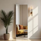 Aluminum Alloy Thin Edged Rectangular Silver Full-Length Mirror 163x54x1.5cm (With Bracket)