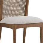 Chaise de salle à manger en hévéa avec dossier en rotin