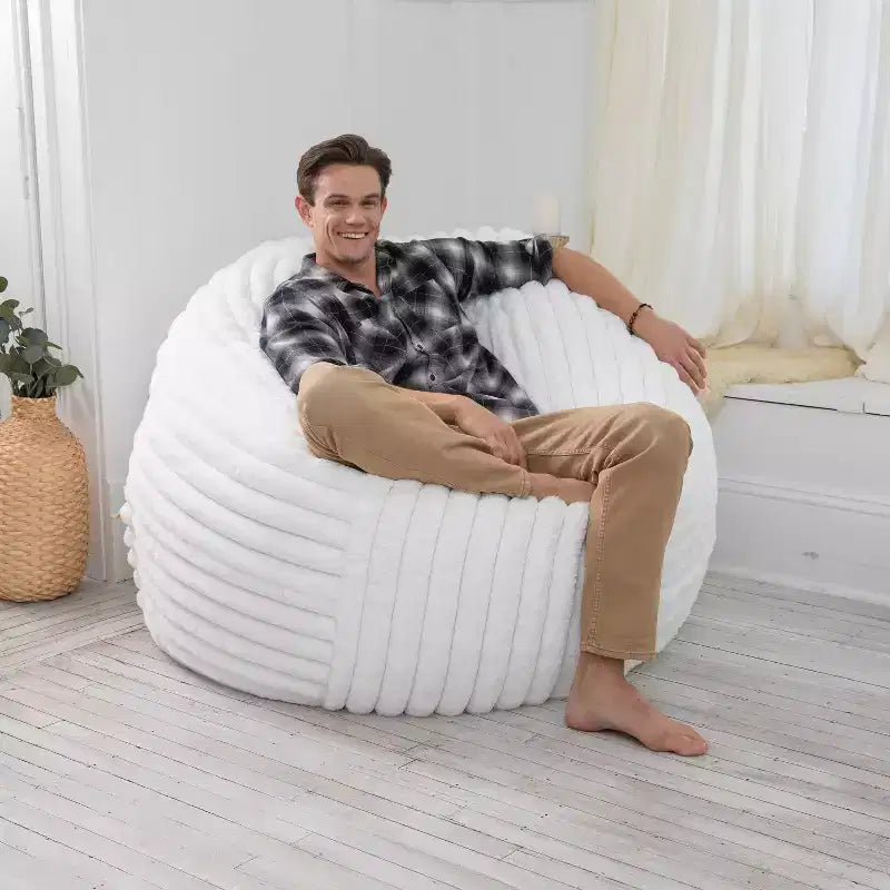 Pouf de 5 pieds pour adultes - Fausse fourrure de luxe