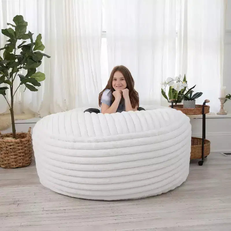 Pouf de 5 pieds pour adultes - Fausse fourrure de luxe