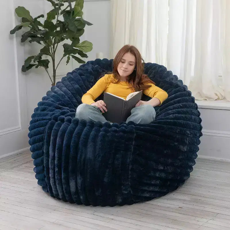 Pouf de 5 pieds pour adultes - Fausse fourrure de luxe