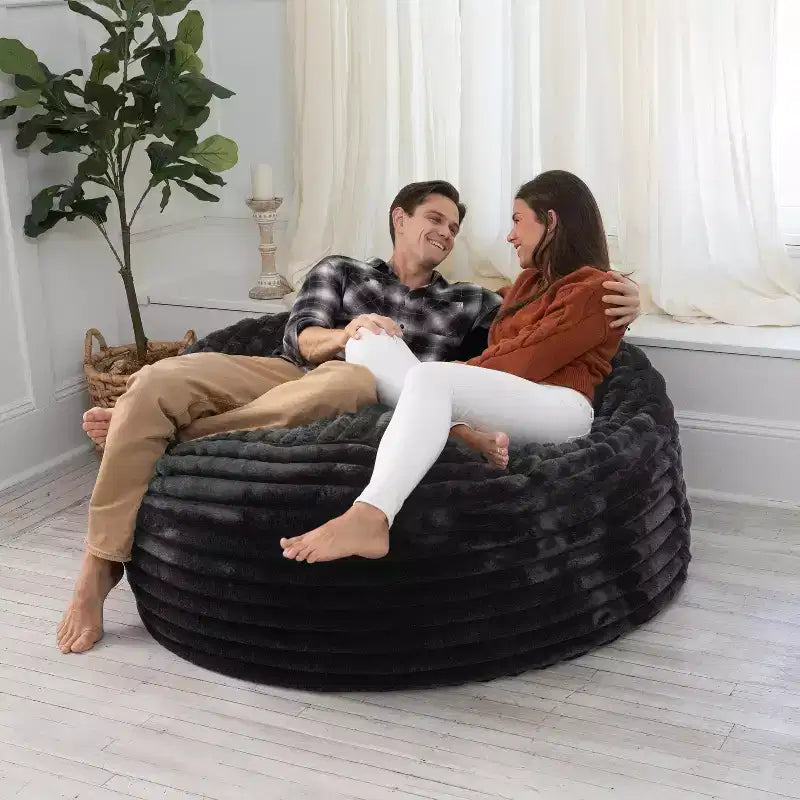 Pouf de 5 pieds pour adultes - Fausse fourrure de luxe