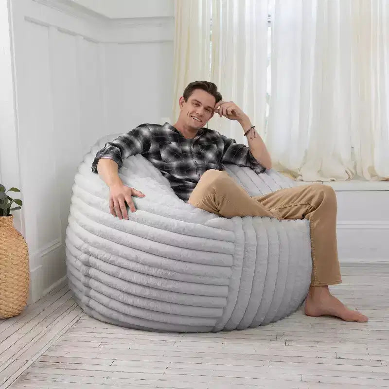 Pouf de 5 pieds pour adultes - Fausse fourrure de luxe