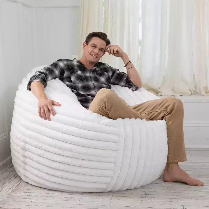 Pouf de 5 pieds pour adultes - Fausse fourrure de luxe