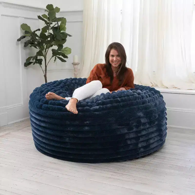 Pouf de 5 pieds pour adultes - Fausse fourrure de luxe
