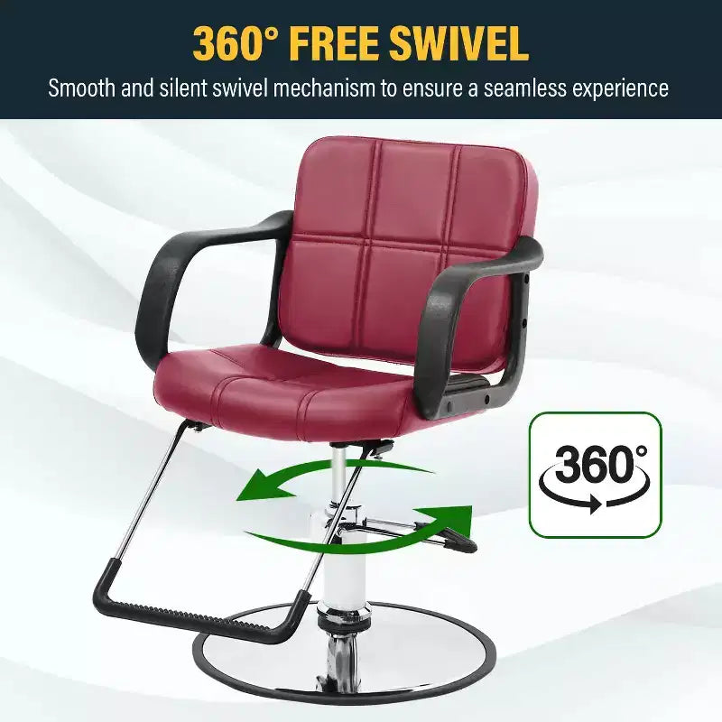 Fauteuil de Barbier Professionnel Fauteuil de Salon Pompe Hydraulique Robuste avec Base Pivotante