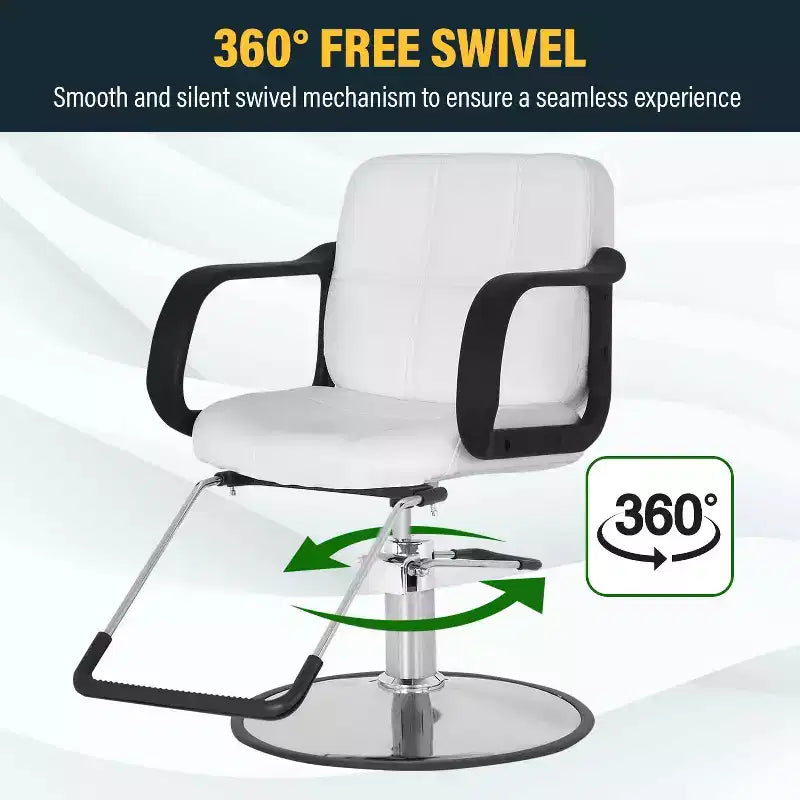 Fauteuil de Barbier Professionnel Fauteuil de Salon Pompe Hydraulique Robuste avec Base Pivotante