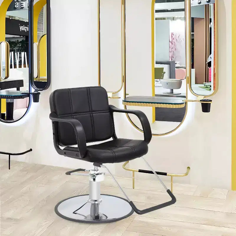 Fauteuil de Barbier Professionnel Fauteuil de Salon Pompe Hydraulique Robuste avec Base Pivotante