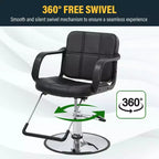 Fauteuil de Barbier Professionnel Fauteuil de Salon Pompe Hydraulique Robuste avec Base Pivotante