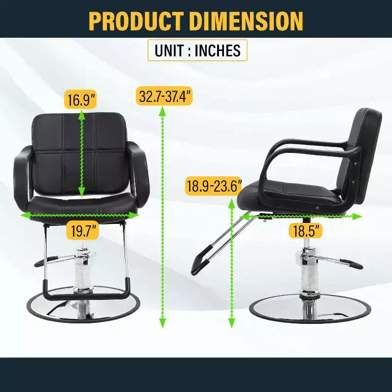 Fauteuil de Barbier Professionnel Fauteuil de Salon Pompe Hydraulique Robuste avec Base Pivotante