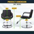Fauteuil de Barbier Professionnel Fauteuil de Salon Pompe Hydraulique Robuste avec Base Pivotante
