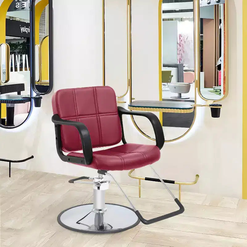 Fauteuil de Barbier Professionnel Fauteuil de Salon Pompe Hydraulique Robuste avec Base Pivotante
