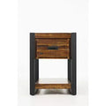 Jofran,Loftworks Modern Industrial Distressed Acacia Side Table with Drawer- Brown Color