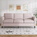 Mjkone Linen Fabric Modern 3-Seater Sofa Couch with Rivet Design
