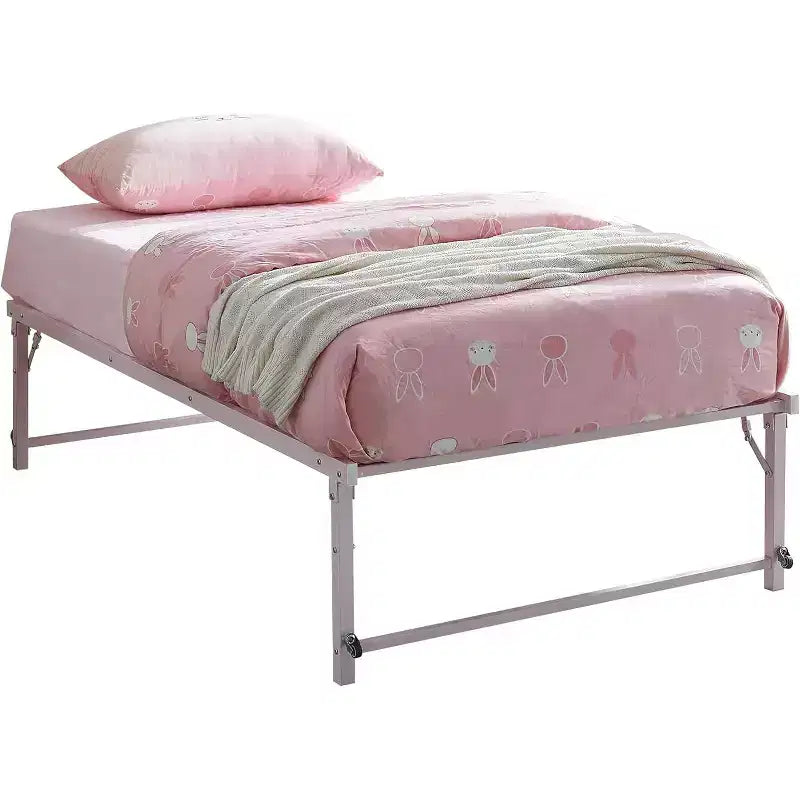 Cadre de lit de repos gigogne en métal double avec roulettes – Solution robuste, élégante et peu encombrante