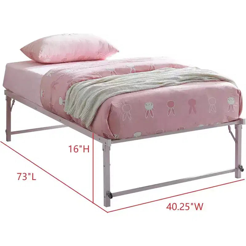 Cadre de lit de repos gigogne en métal double avec roulettes – Solution robuste, élégante et peu encombrante