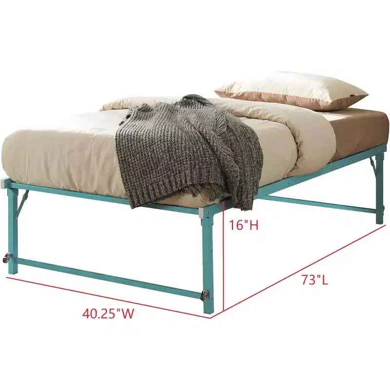 Cadre de lit de repos gigogne en métal double avec roulettes – Solution robuste, élégante et peu encombrante