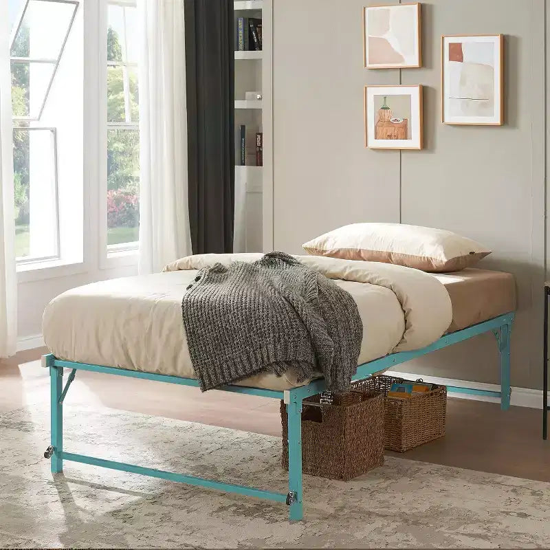 Cadre de lit de repos gigogne en métal double avec roulettes – Solution robuste, élégante et peu encombrante