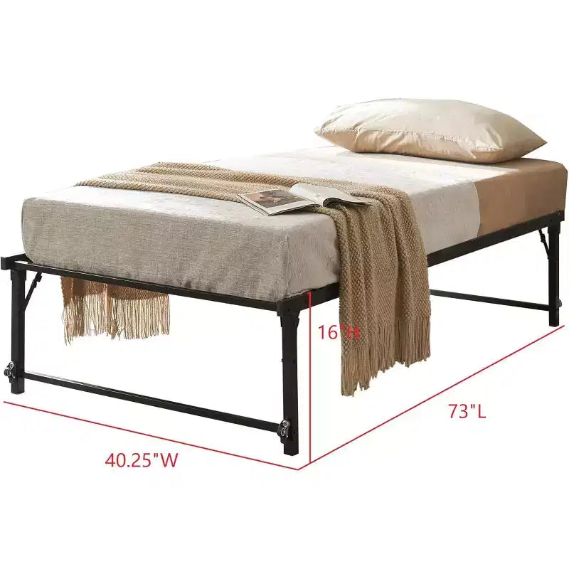 Cadre de lit de repos gigogne en métal double avec roulettes – Solution robuste, élégante et peu encombrante