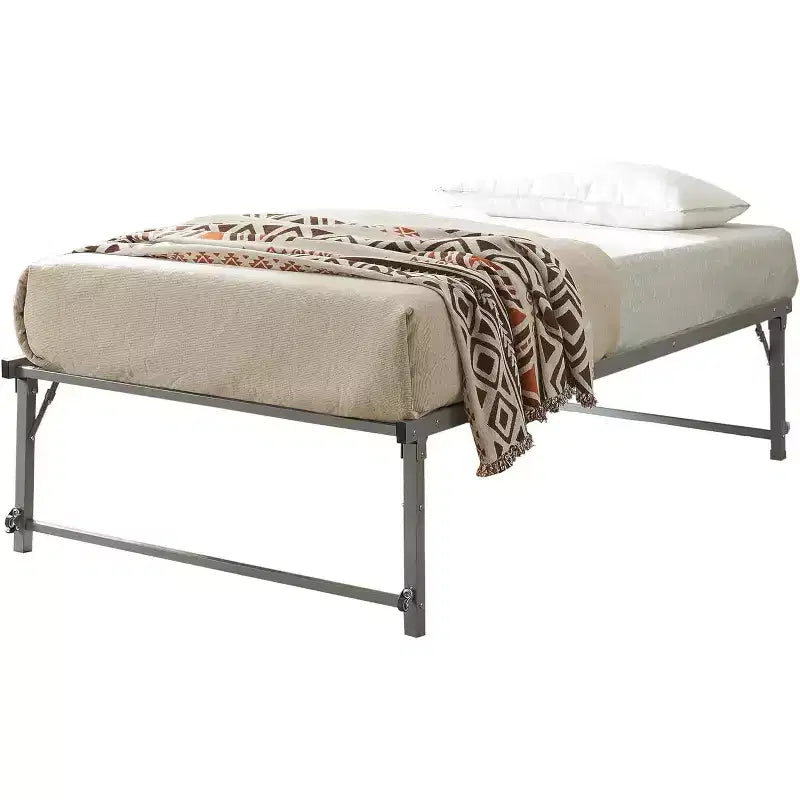 Cadre de lit de repos gigogne en métal double avec roulettes – Solution robuste, élégante et peu encombrante