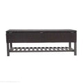 Brown Multi Rattan Storage Bench, Spacious, for Entryway & Patio