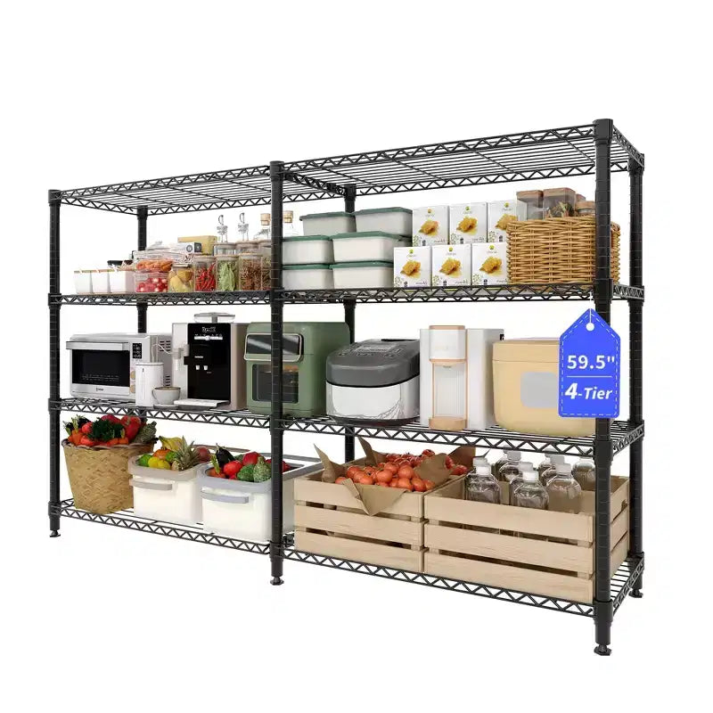 COZONY 4/5-Tier Heavy Duty Metal Shelving Unit, Adjustable Storage Shelves, Convertible Design, Garage, Kitchen, Warehouse