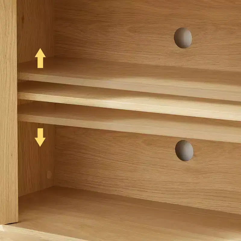 Meuble TV Japandi 64 po en rotin, console média avec coins arrondis cannelés et 4 portes en cannage