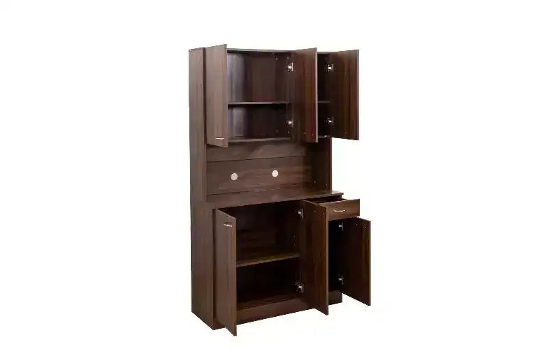 Meuble de rangement 6 portes, armoire et meuble de cuisine de 1,80 m de haut avec tiroir et étagère ouverte, meuble de cuisine et armoire de chambre en MDF